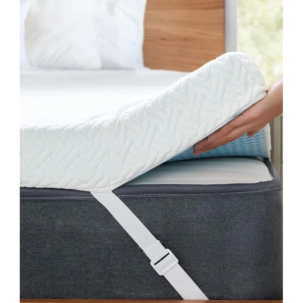 PERLECARE Twin XL 3 inch Cooling Mattress Topper Bamboo Cover Memory Foam